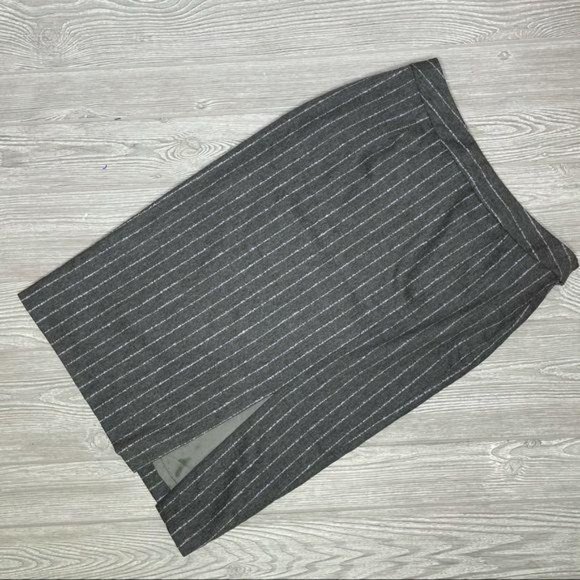 Doncaster Italian purple & grey pinstripe midi wool skirt size 4